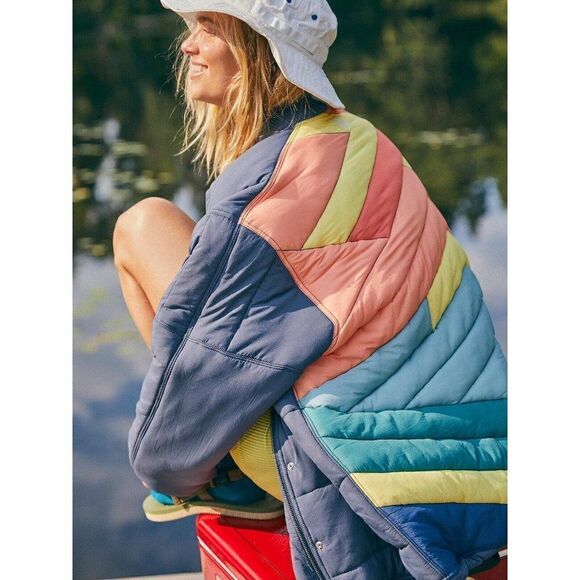 NEW FREE PEOPLE Sz XS MIDNIGHT MOON BOMBER PUFFER JACKET - Picture 3 of 5